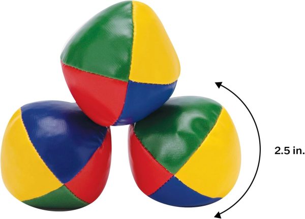 Schylling Classic Juggling Balls - Colorful Vinyl Toss-and-Catch Balls with Bead Filling - Includes 3 Balls and Instructions - Ages 5 and Up - Three Piece Set