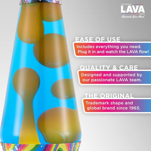 Lava The Original Lamp - 14.5 Splattered Distortion ?C Classic Liquid Motion Lamp - Orange Wax and Blue Liquid - Item #2427 (Amazon Exclusive)